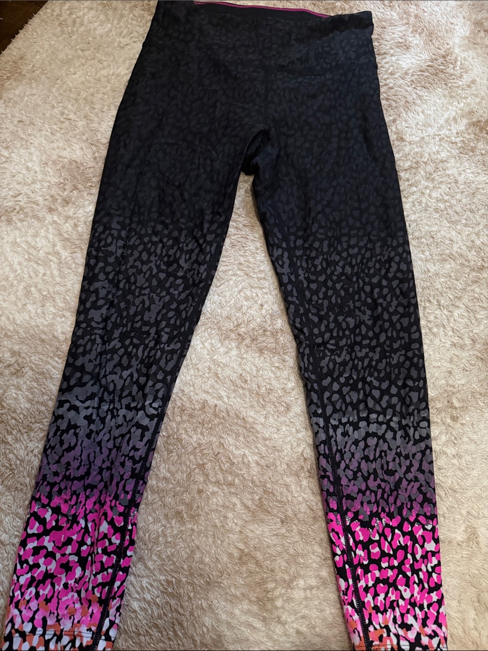 Black Ombre Leopard Print Leggings